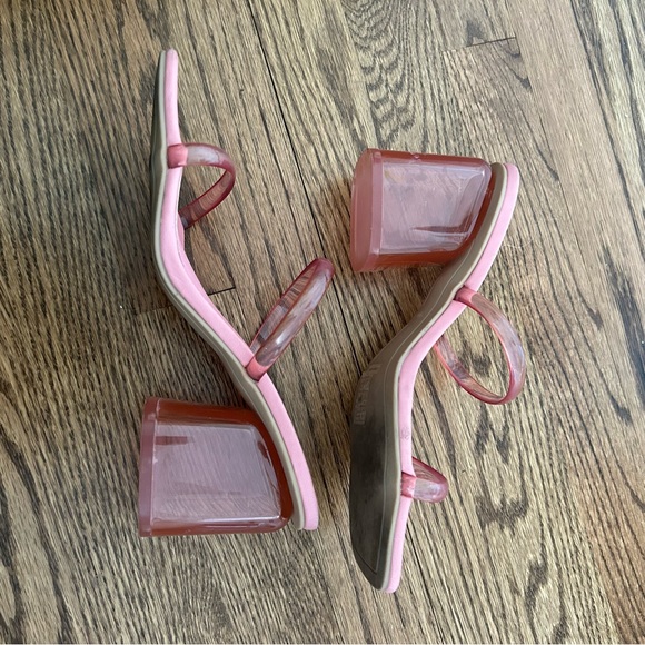 Dolce Vita Netra Lucite Pink Vinyl Heels - Picture 4 of 5
